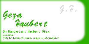 geza haubert business card